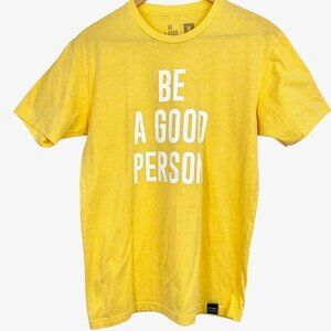 Be A Good Person Signature T-Shirt Yellow Size M Spell Out Logo Short Sleeve